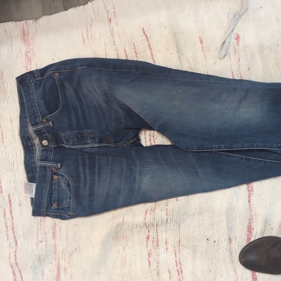 501 Levi's Blue Slim Straight Jeans with Signature Leather Patch - Picture 7 of 8